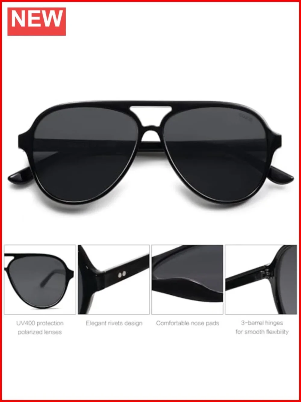 Classic Polarized Aviator Sunglasses with UV400 TAC Lenses Unisex Retro Shades